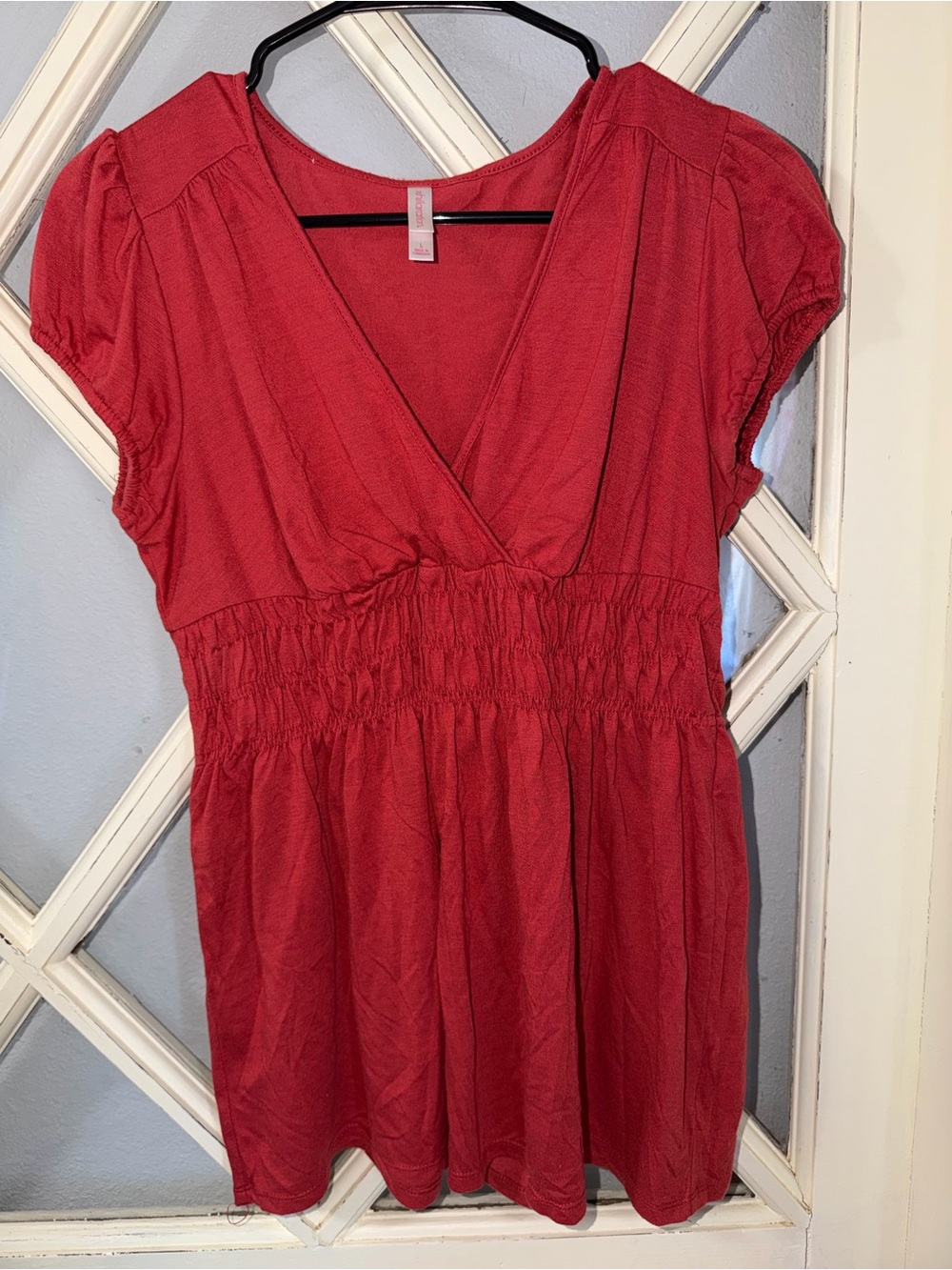 Xhilaration Coral Surplice Knit Top